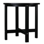 46*46*46cm Single Layer Round HDPE Side Table Black - Image 2