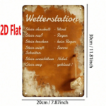 CIFbuy 1pc German Weather-Themed Metal Sign, 7.87*11.81 Inch 2D" Flat Unframed Outdoor Wall Decor, Wall Decor, Weatherproof Rustproof UV Resistant D 7.87*11ikTok, 7.87*11ikTok, t Self-pickup Logiopics - Image 2