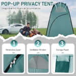 Portable Outdoor Pop-up Toilet Dressing Fitting Room Privacy Shelter Tent Army Green - Image 6
