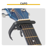 Blue 41-inch Dreadnought barrel-shaped cutaway acoustic guitar with pick, strings, capo, gig bag, tuner, wrench tool, and shoulder strap - Image 4