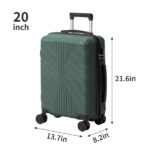 PP Trolley Case 20in 24in 28in 3PCS Suitcase Set Dark Green - Image 3