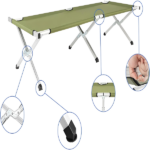 Portable Folding Camping Cot with Carrying Bag Army (Green) - Image 8