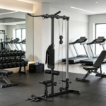 Black Lat Pull down Machine with Adjustable Seat And Flip-Up Footplate High/Low Pulley Home Gym Equipment - Image 7