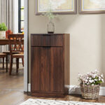 10-Gallon Woodgrain Tilt-Out Trash Can Cabinet Wooden Garbage Recycling Cabinet with Wave-Textured Hideaway Drawer&Pull-Out Bin-Multipurpose Kitchen/Bath Organizer in Walnut Finish - Image 24