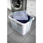 2 Bushel Plastic Laundry Basket with Silver Handles, White, 2 Pack (Shipment from Walmart) - Image 5