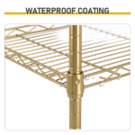 5-layer display rack with adjustable layer spacing, plug-in deformable structure, adjustable feet, made of iron, 54*29*150cm, powder-coated high-gloss gold finish - Image 8