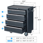 Single-bottom cabinet 4-draw, steel, black 330lb instrument cart, storage room - Image 13
