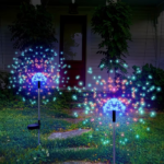 Warm white 6-pack 120 LED 8-mode solar fireworks light, outdoor garden waterproof fireworks light, used for sidewalk, backyard lawn landscape, vibrant tree decoration stick string lights - Image 6