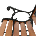 49" Garden Bench Patio Porch Chair Deck Hardwood Cast Iron Love Seat Weave Style Back - Image 7