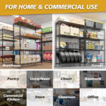 Heavy Duty Storage Shelves 46.06" W Wire Shelving Unit with Wheels 800LBS NSF Metal Shelves for Storage Adjustable Garage Storage Rack Pantry Shelf Commercial Shelving, 64.96" H X 46.06''W X 17.7" D - Image 14