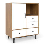 Mid-Century Modern 4-Drawer Sideboard Buffet Cabinet with Storage - Natural - Image 3