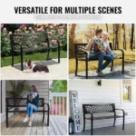 Outdoor Bench 46 in Metal Garden Bench 480 lbs Park Patio Yard Porch Bench (Shipment from Walmart) - Image 5