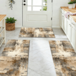 Three-piece kitchen rug set, non-slip and washable, abstract pattern kitchen hallway rug, soft and comfortable, suitable for sinks, floors, entrances, hallways and bathrooms. - Image 10
