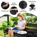 Outdoor Bench Cushion, 60 × 20 × 4 Inch, Tufted Waterproof Swing Cushion with Ties, for Patio Bench or Window Seat - Image 4