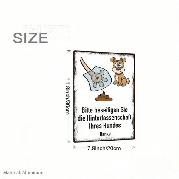 CIFbuy 1pc German Language Please Clean Up After Your Dog Pet Waste Reminder Sign, Dog Pet Waste Reminder Sign, Durable Aluminum 2D Flat Plaque, Aluminum 2D Flat Plaque, 8.0x12.0inch Wall-M CikTok, CikTok, Aluminum 2D Flat Plaque Self- Pckup Logiopl-M