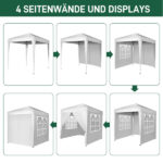 6.5x6.5ft Pop Up Canopy Tent, Outdoor Tent Canopy Foldable Portable Canopies for Camping, Patio, Easy Up Gazebo Canopy with Carry Bag, White - Image 3