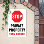 CIFbuy 1pc Metal Stop Private Property Sign 8x12in, Around Security Warning Notice, Contemporary Indoor Outdoor Wall Hanging Decor PropeikTok, PropeikTok, Self-Arckup Logiopcor
