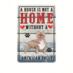 CIFbuy 1pc Retro American Bulldog Metal Wall Sign, Waterproof Rustproof Dog Lover Home Decor, A House Without An American Bulldog Is No TikTok, TikTok, s No Self-pickup Logiopics - Image 3