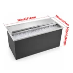 Drop-In Ice Chest, Stainless Steel Ice Storage Box with Sliding Lid and Drain Hose, Ice Bin for Chilled Wine, Beer, Beverage (36 x 18 x 14 Inches) - Image 4