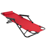 Portable Dual Purposes Extendable Folding Reclining Chair Red - Image 3