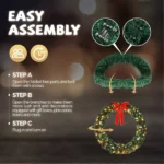 48in 150 Lights 450 Branches PVC Bow Decoration Garland Garden Garland Decoration Green - Image 3