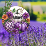 CIFbuy Handmade-Style 2D Flat Round Acrylic Wreath, "" Flat Round Acrylic Wreath, Acrylic Wreath, Purple Pumpkin Welcome Sign Wall Decor TikTok, TikTok, temu emu Self-pickup Logiecics - Image 11