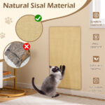 2-Pack 32"x20" Natural Sisal Cat Scratching Mats, Multifunctional Resting & Play Pads for Multi-Cat Households - Image 4