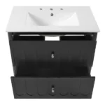 30" Modern Floating Bathroom Vanity with Oval Knobs & Round Edge, Soft-Close Drawer Slides, Bathroom Cabinet with Ceramic Sink - Image 12