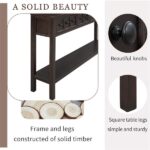 Rustic Entryway Console Table, 60" Long Sofa Table with two Different Size Drawers and Bottom Shelf for Storage (Espresso) - Image 6