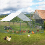 10 x 10 ft Large Metal Chicken Coop, Walk-in Poultry Cage Chicken Hen Run House with Waterproof Cover, Rabbits Cats Dogs Farm Pen for Outdoor Backyard Farm Garden SAME AS09877689 - Image 7