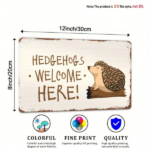CIFbuy Hedgehog Welcome Sign, Animal Yard Decor, Weather Resistant Distressed Finish, Distressed Finish, Easy Mount Porch G RustiikTok, RustiikTok, istant Distressed Finish Self-utckup Logioph G - Image 3