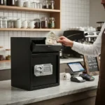 Commercial Safe with Drop Slot for Cash Deposits, Multi-Scene Safe for Office, Household & Commercial Use, Equipped with Password Lock, Emergency Override Keys and Intelligent Anti-Theft Alarm System - Image 2