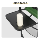 Same Code 53973428 31" Tall Directors Chair with Footrest, 4Portable Bar Height Folding Camping Chair with Built-in Cup Holder, Side Table, Storage Pocket, Olive - Image 7