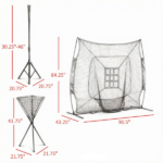 Blue Portable Baseball Practice Net Set with 7.5x7ft Catcher Net Ball Caddy Batting Tee - Hitting Pitching Batting Catching Equipment - Image 2