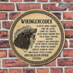 CIFbuy Vintage Viking Law German Text 8x8 Inch Round Aluminum Sign, 2D Flat Decorative Plaque For Living Room Office Bar Game Room Stud TikTok, TikTok, Self-pickup Logiopics - Image 5