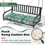 Outdoor Bench Cushion, 60 × 20 × 4 Inch, Tufted Waterproof Swing Cushion with Ties, for Patio Bench or Window Seat - Image 2