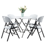 4pcs 47*54*84cm Garden Plastic Folding Chair White - Image 10