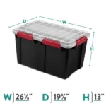(2 pack)20 Gallon WaterProof Plastic Storage Bin with Lid, Gasket Seal and Durable Latches, Black(Shipment from Walmart) - Image 3