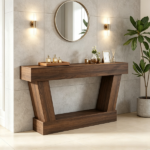 Brown 63" Vintage Entryway Console Table – Narrow Design, Open Shelf, for Living Room Space - Image 5