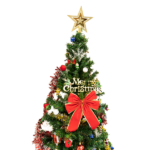 6ft artificial Christmas tree with LED energy-saving lights, including 195 pendant tree skirts and guardrails - Image 2