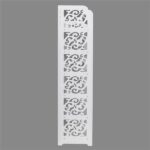 Wood-plastic Board Six Tiers Carved Shoe Rack White B - Image 3