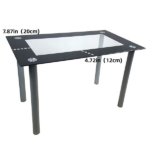 Same Code 02878244 5 Pieces Dining Table Set for 4, Kitchen Room Tempered Glass Dining Table, 4 Chairs, Black Table legs are silvery - Image 42