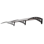 Same Code 82632470 80*38in Household Application Door & Window Rain Cover Eaves Brown Board & Black Holder - Image 4