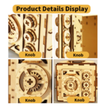 3D Wooden Puzzle DIY Locker Puzzle Box with Combination Model Kit for Adults to Build Mechanical Store Your Precious Item - Image 4
