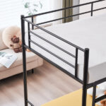 Same Code 12883671 Iron Bed Bunk Bed with Ladder for Kids Twin Size Black - Image 35