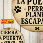 CIFbuy 1pc Rustic Modern Metal Wall Plaque, Close The Door Fierce Puppy Escaped Sign, 8" Round Aluminum Paw Print Pet Decor For Entrywa TikTok, TikTok, aped Self-pickup Logiopics - Image 2