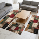 Three-piece kitchen rug set, non-slip and washable, abstract pattern kitchen hallway rug, soft and comfortable, suitable for sinks, floors, entrances, hallways and bathrooms. - Image 12