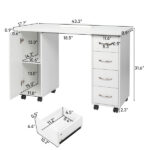 Manicure Nail Table with Drawer White - Image 12