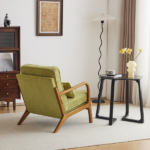 Low Arm Accent Chair - Olive Green Corduroy Upholstered Indoor Lounge Chair, Compact Single Seater with Sturdy Frame (330LBS Weight Capacity) - Image 32