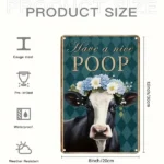 CIFbuy Rustic Floral Cow Funny Aluminum Sign UV Printed Anti Bend Home Office Bedroom Decor 8x12 Inches (TikTok, temu pick-up service) - Image 4